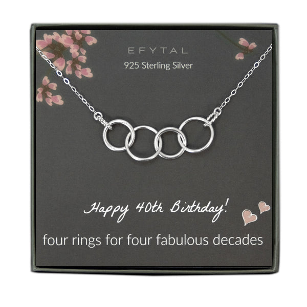 EFYTAL 40th Birthday Necklace • Four Decade Gift for Her - EFYTAL