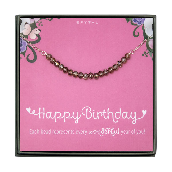 EFYTAL Sterling Silver 18 Bead Necklace • Best 18th Birthday Gift Idea