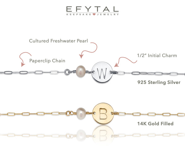 Initial Bracelet for Women Gift Unique Jewelry Solid Gold 
