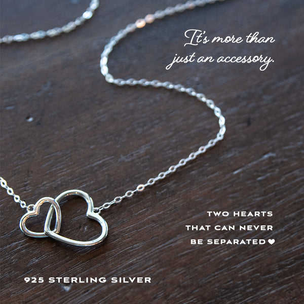 Interlocking Hearts Necklace, Gift to Mom from Daughter