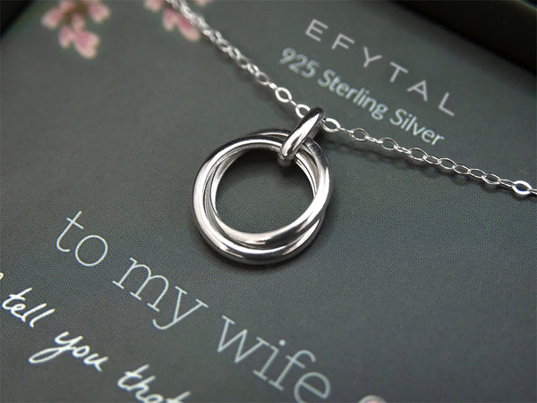 21st Birthday Gifts for Her, Sterling Silver Infinity 2 Circle Necklace for  Daughter Birthday Gift 