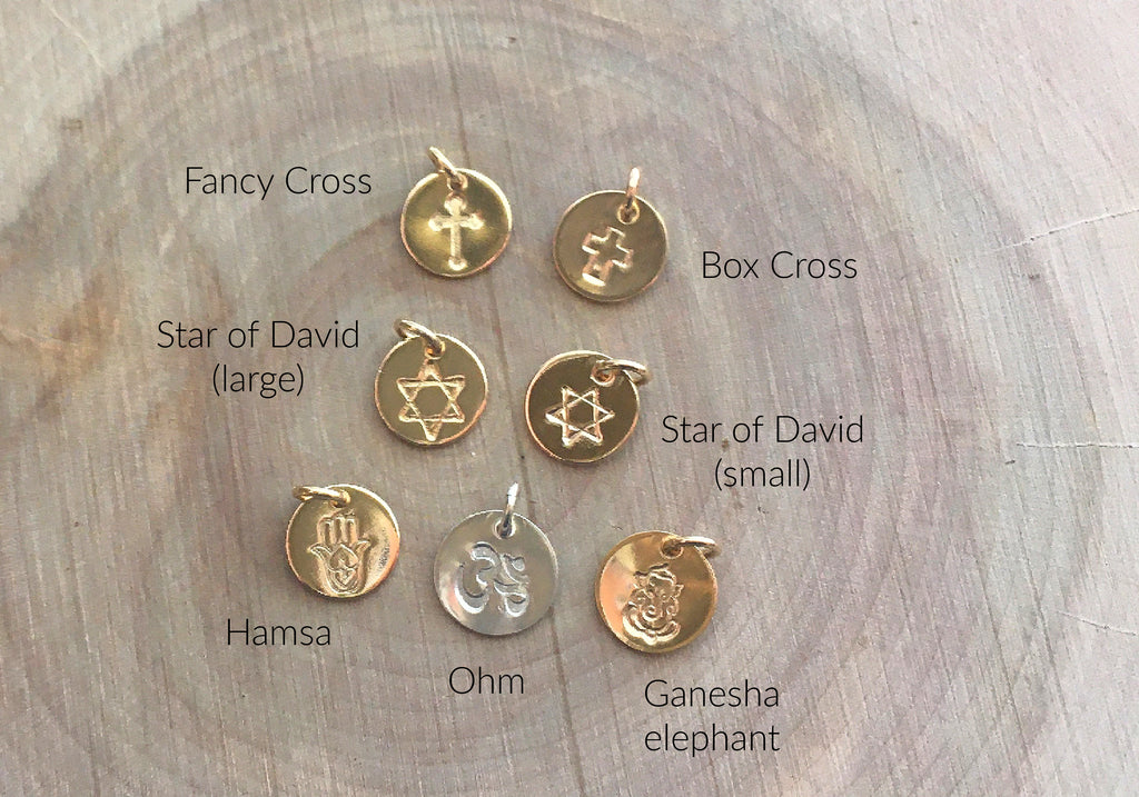 EFYTAL Extra Initial or Symbol, Small 10mm Sterling Silver or Gold Filled  Charm, Add Custom Initial to Any Necklace, Tiny Add-On Charms, No Chain